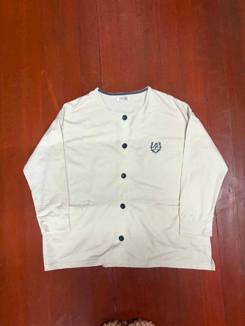 Polo White Button Down Cardigan (Category: Coats, Jackets and Outerwear) located in Rizal. Submitted by ssbss (Listing ID 1454162698, Image 2). Description: 26x29 Fits Large to XL No Issue.