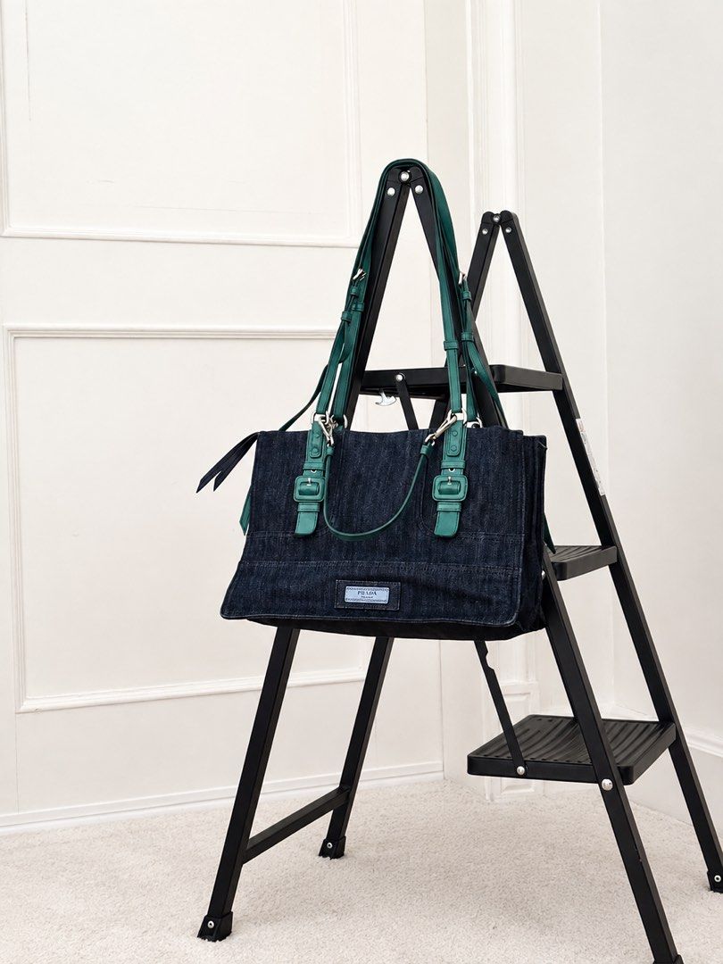 Prada Denim Shoulder bag (Category: Luxury Bags & Wallets) located in Muntinlupa City. Submitted by closet.confessions (Listing ID 1454103503, Image 1). Description: Rare. Timeless. Undeniably chic! Not your regular Prada 😎👖 rank A comes with short straps, cards and dustbag Srp: 125k!!! ‼️ .