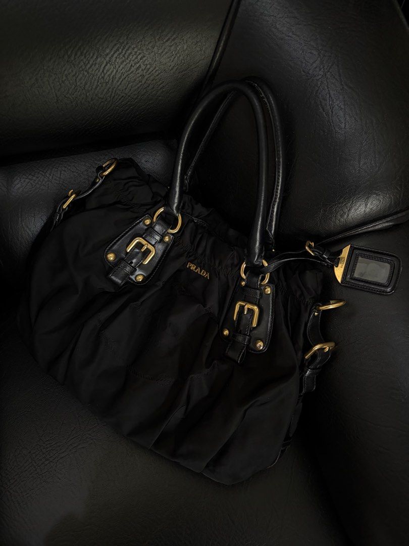 Prada Tessuto Gaufre (Ruched/Gathered) (Category: Luxury Bags & Wallets) located in Enrique B. Magalona (Saravia). Submitted by jmjnsyxrealvntg (Listing ID 1454135788, Image 1). Description: Authentic Prada Almost Brand new No issue .