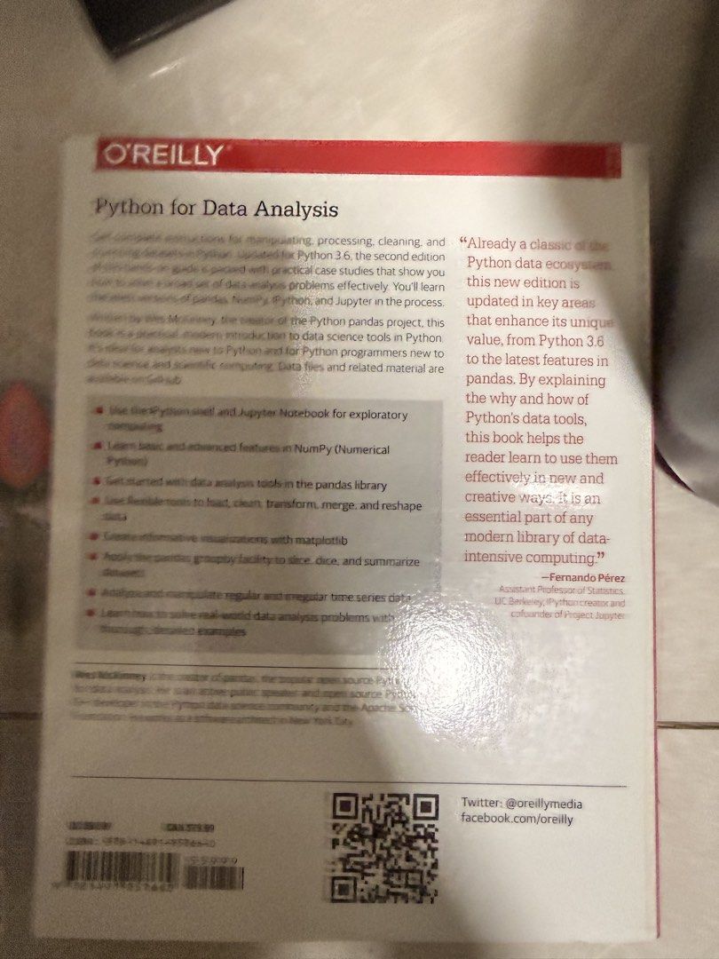 Python for Data Analytics (Category: Textbooks) located in Singapore. Submitted by threadsocials (Listing ID 1454139298, Image 3). Description: never used condition as shown self collect 518156, pasir ris.