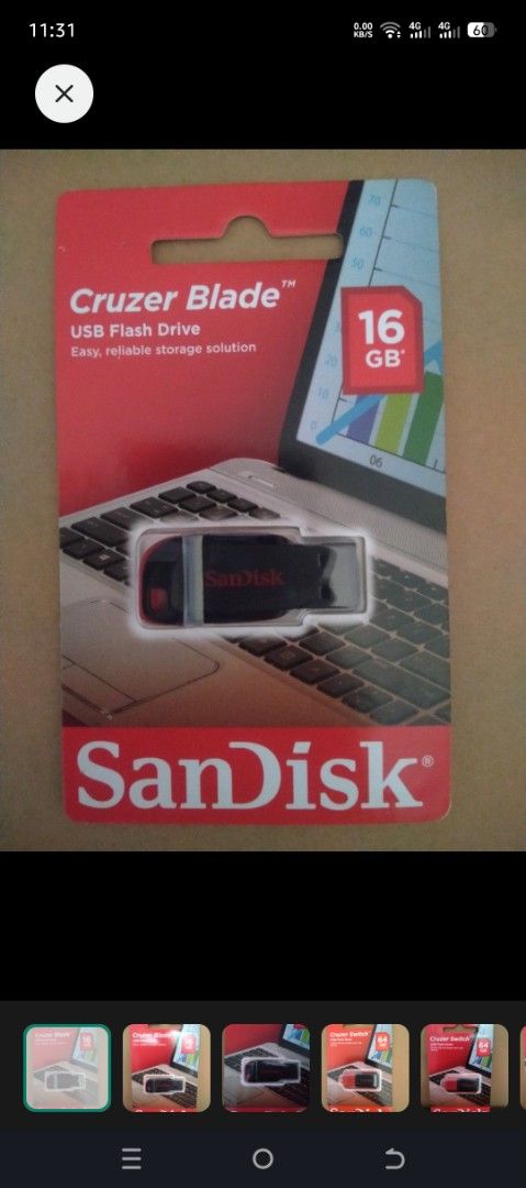 SanDisk Cruzer Blade & Cruzer Switch USB Flash Drives (Category: Hard Disks & Thumbdrives) located in Manila. Submitted by areb25 (Listing ID 1454159538, Image 1). Description: - SanDisk 16GB Cruzer Blade USB Flash Drive 200 - SanDisk 64GB Cruzer Switch USB Flash Drive 290 - Reliable and easy storage solutions - Ideal for transferring files and backing up data - Cruzer Switch features a stylish, secure flip-top cap.