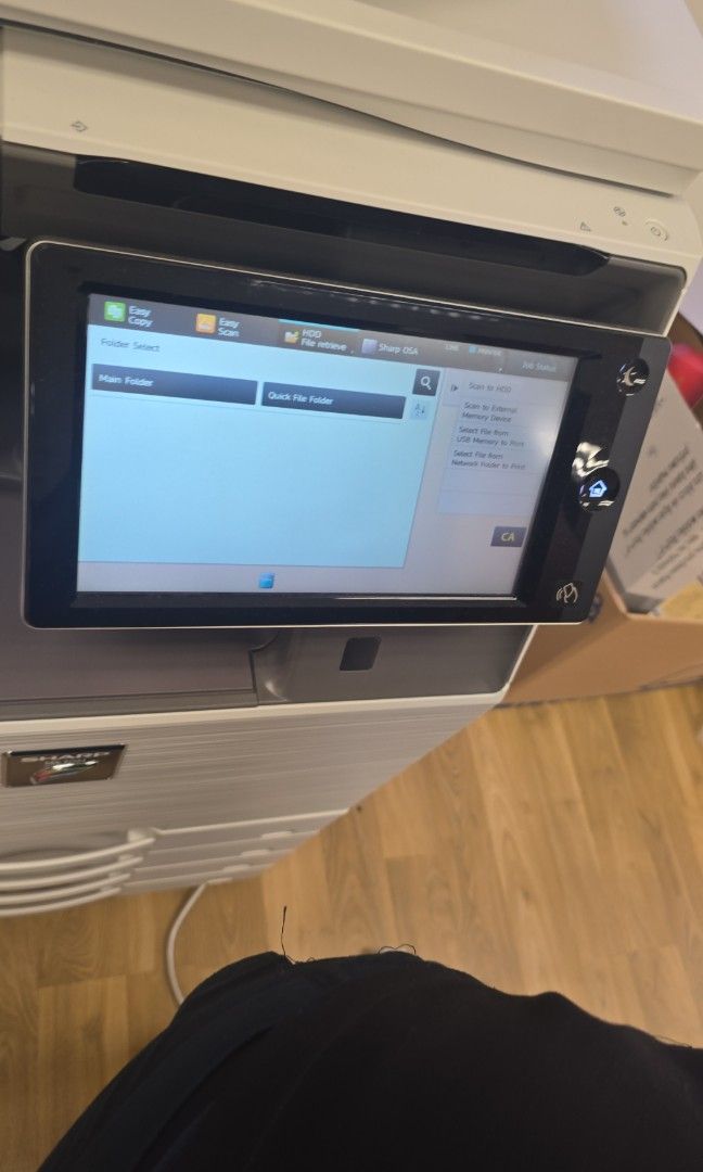 Sharp Multifunction Printer Copier Scanner (Category: Printers, Scanners & Copiers) located in Singapore. Submitted by ishrathnaseem123 (Listing ID 1454073138, Image 2). Description: - Sharp multifunction printer - Functions: Print, Copy, Scan - Easy-to-use touchscreen interface - Ideal for office - Power cord included.