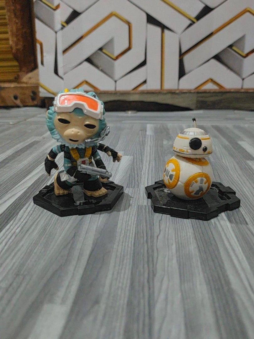 Star Wars BB-8 and Resistance Pilot Action Figures (Category: Figurines & Statues) located in Manila. Submitted by jvdshop (Listing ID 1454084456, Image 1). Description: - Set includes BB-8 and a Resistance pilot figure. - Both figures come with display bases. - Ideal for any Star Wars fan's collection. - Great for display purposes..