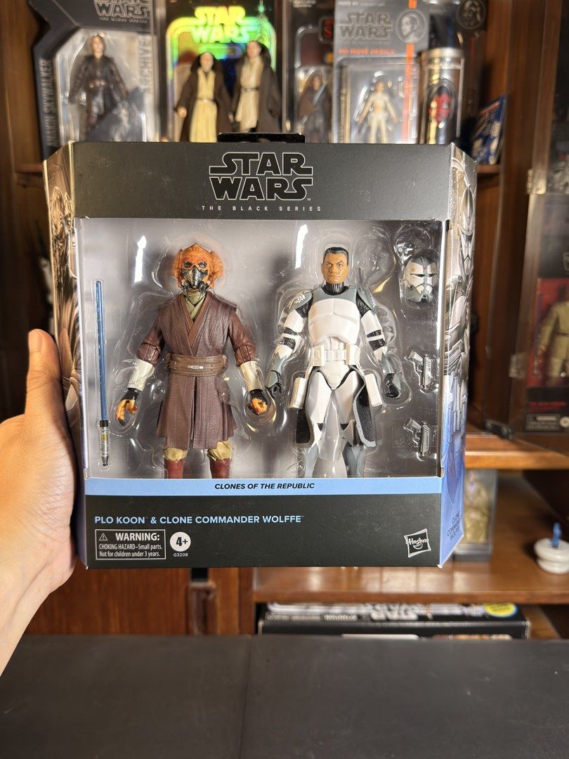 Star Wars The Black Series Plo Koon & Clone Commander Wolffe (Category: Figurines & Statues) located in Quezon City. Submitted by collectorsoftheforceph (Listing ID 1454099969, Image 1). Description: - Star Wars The Black Series Plo Koon and Clone Commander Wolffe 2-pack - Part of the 'Clones of the Republic' collection - Comes with accessories - Includes alternate head for Clone Commander Wolffe - Box is in great shape - Essential for any Star W