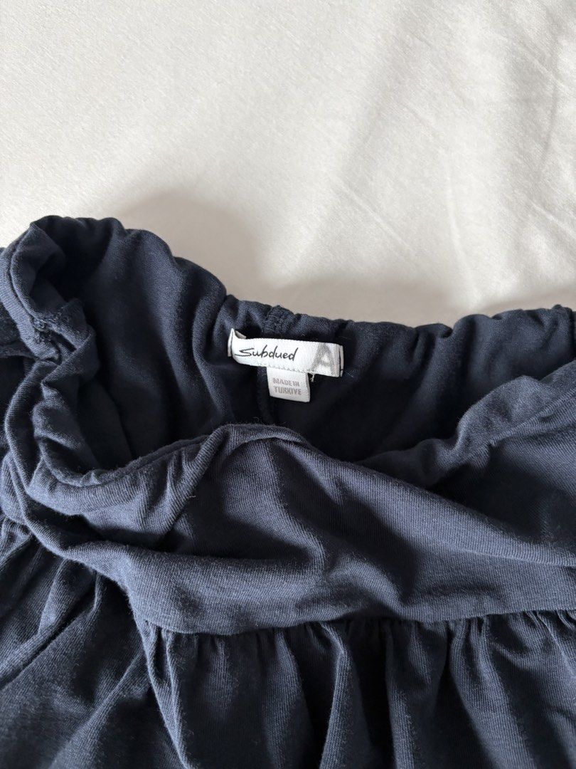 Subdued Navy Blue Tiered Ruffle Skirt (Category: Skirts) located in Makati City. Submitted by argatant (Listing ID 1454060151, Image 2). Description: - Navy blue tiered ruffle skirt - Brand: Subdued - Features elasticated waistband for comfort - Made in Turkey - Perfect for casual outings or dressing up - Easy to style with various tops.