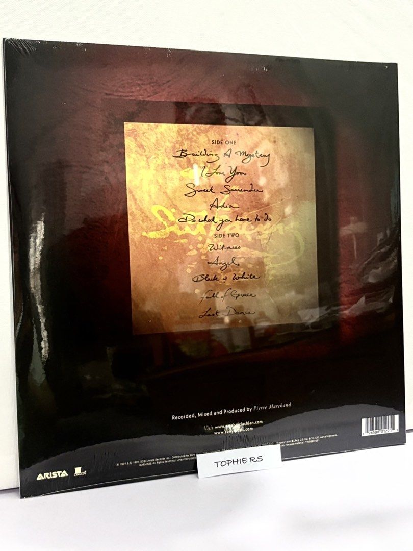 Surfacing Sarah Mclachlan LP Vinyl Record Bnew Sealed (Category: Vinyls) located in Las Pinas. Submitted by tophiers (Listing ID 1454011697, Image 2). Description: Brand New / Sealed SURFACING - Sarah Mclachlan Vinyl LP Arista / Includes the hits " Building A Mystery", " Sweet Surrender", "Adia", and "Angel" Very Good Sound Quality Pressing Actual Photo Posted Price: Php2,700 only - No Haggling Pls item loc: Las Pinas City MOD: Buyer Books for La
