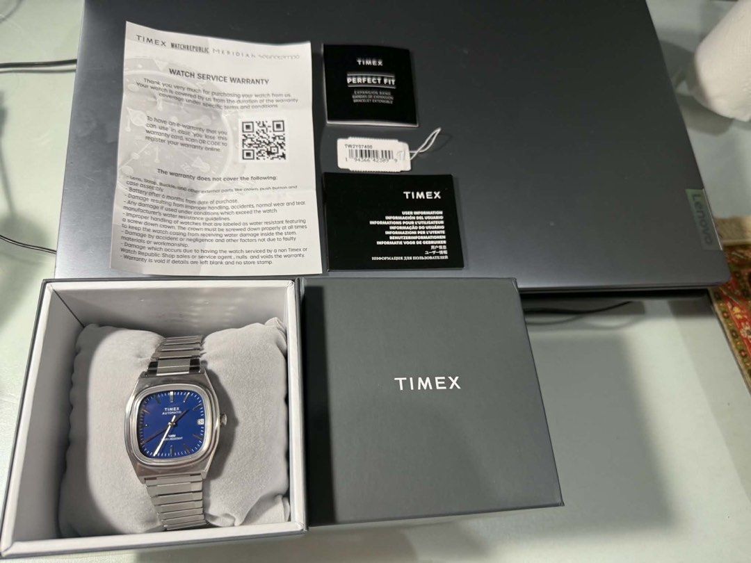 Timex e line Automatic Watch with Blue Dial (Category: Men's Watches) located in Pasay City. Submitted by lipatbahay.com.ph (Listing ID 1454063253, Image 3). Description: - Timex Automatic Watch - Stunning Blue Dial - Durable Stainless Steel Bracelet - Includes Original Box - Warranty and Instruction Manuals Included - Perfect for Everyday Wear - Ideal as a Gift.