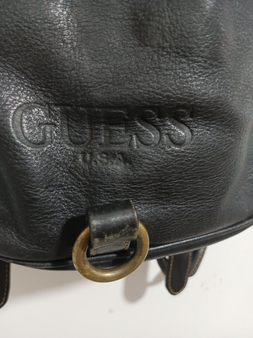 Vintage 80s GUESS leather Backpack (Category: Luxury Bags & Wallets) located in General Santos City (Dadiangas). Submitted by silvervintage77 (Listing ID 1454084639, Image 3). Description: Vintage 80s GUESS leather Backpack Rare 80s GUESS leather Backpack Excellent condition 9.5/10 color rate Size 11 Width X 16 length.