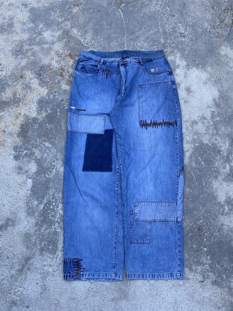 Vintage School Of Hardknocks Distinct Patchwork Baggy Jeans (Category: Jeans) located in Cebu City. Submitted by gianperothrifter (Listing ID 1454044879, Image 1). Description: Vintage School Of Hardknocks Baggy Jeans Late 90’s to early 2000s Distinct Patchwork designs Waistline: 38 inches Length: 47 inches Thigh: 14 inches Hem: 10 inches 3,500php ( open to reasonable offers ).