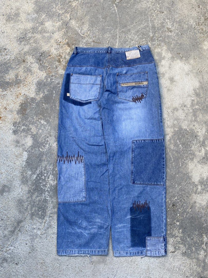 Vintage School Of Hardknocks Distinct Patchwork Baggy Jeans (Category: Jeans) located in Cebu City. Submitted by gianperothrifter (Listing ID 1454044879, Image 2). Description: Vintage School Of Hardknocks Baggy Jeans Late 90’s to early 2000s Distinct Patchwork designs Waistline: 38 inches Length: 47 inches Thigh: 14 inches Hem: 10 inches 3,500php ( open to reasonable offers ).