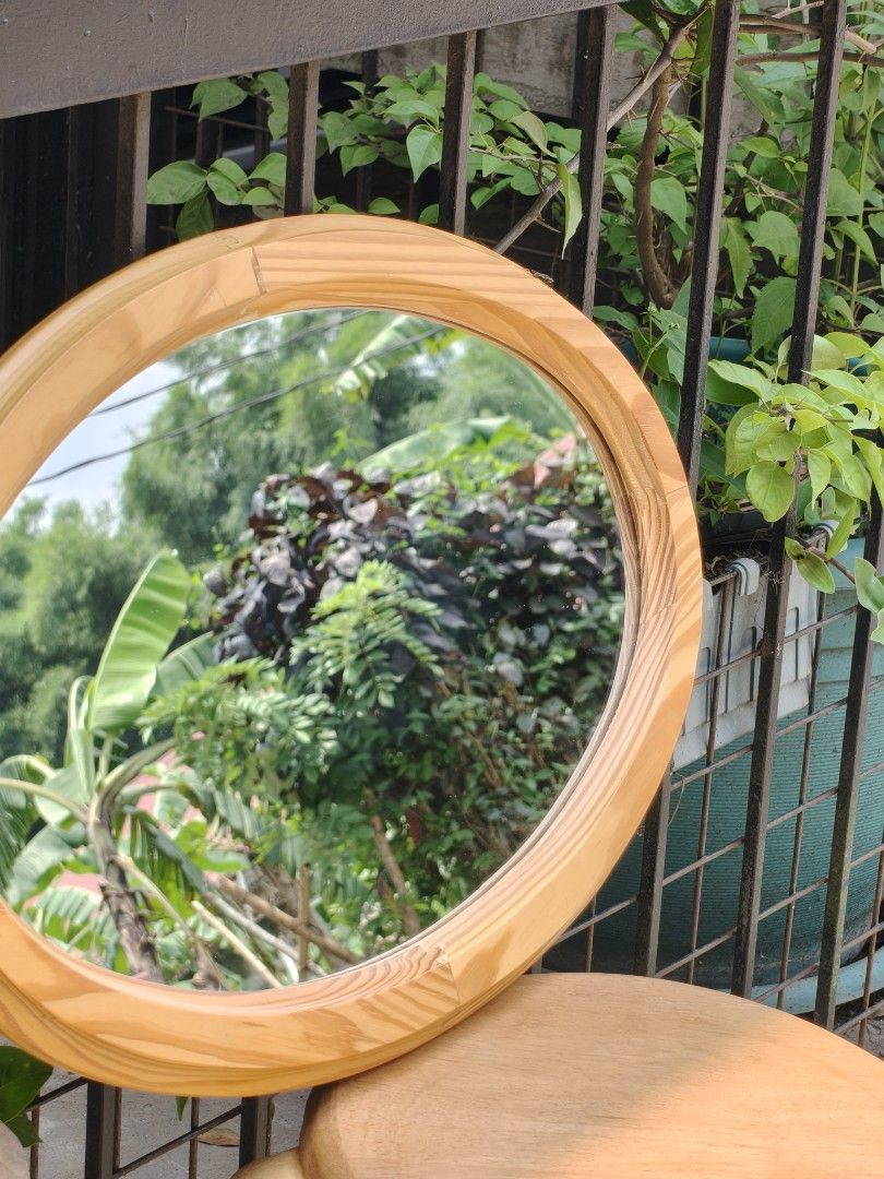 Wall mirror can be horizontal or vertical (Category: Mirrors) located in Cavite. Submitted by yourownspace.tgyty (Listing ID 1454012020, Image 3). Description: solid wood mirror, has holes for both vertical and horizontal hanging wood details in photos.