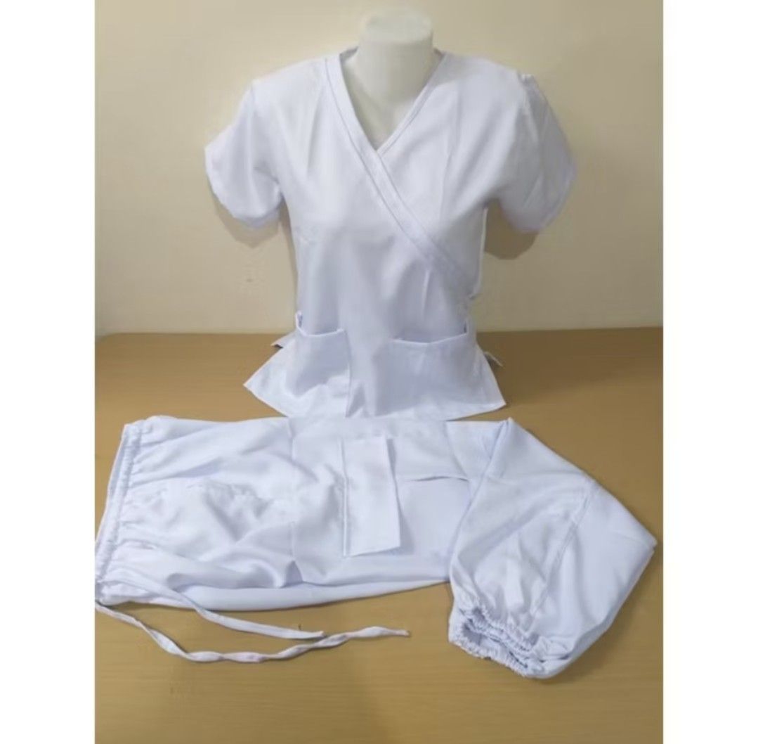 White Peach Twill Set OL Cargo Jogger Pants, Extra Small (Category: Sets or Coordinates) located in Batangas. Submitted by zmddd (Listing ID 1454187471, Image 1). Description: - White peach twill scrub suit set - cargo jogger pants - Top features short sleeves and two front pockets - Pants have a drawstring waist and elastic cuffs - Size: Extra Small (XS).