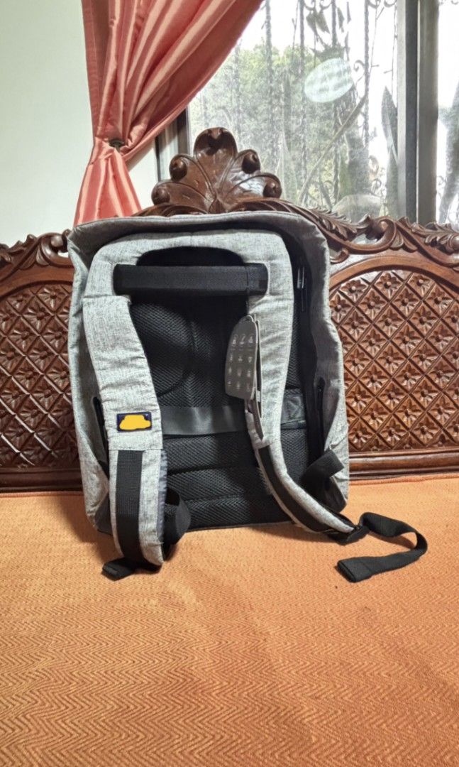 XD Design Anti-Theft Backpack (Category: Laptop Bags & Sleeves) located in Marikina City. Submitted by cutestfinds (Listing ID 1454048187, Image 2). Description: Please note that although this has never been used, there are noticeable cracks on the leather (front part of the backpack) since it has been stored for a long time. It also has a pin attached to one strap of the bag, but it can be removed. Once removed, you will see two cuts where the p