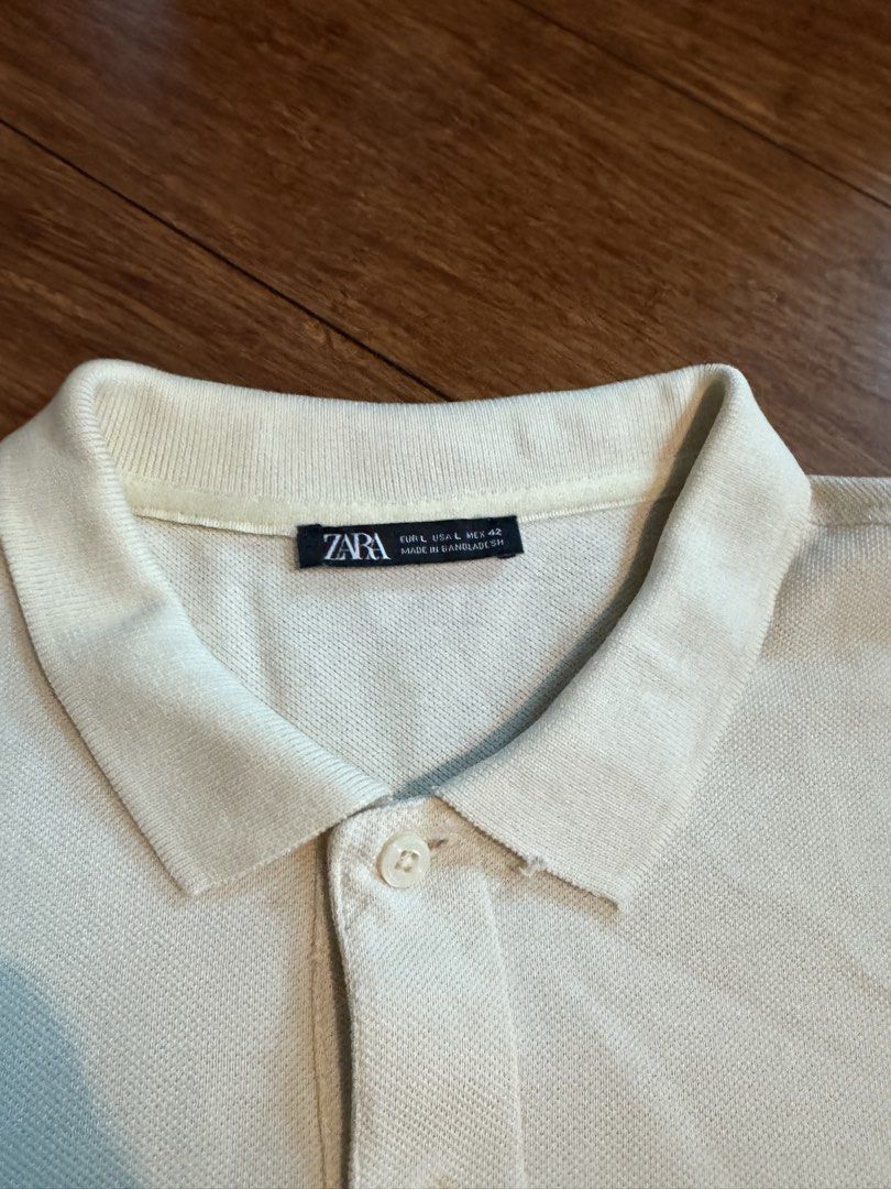 Zara Polo shirt large (Category: Tshirts & Polo Shirts ) located in Bulacan. Submitted by channochance (Listing ID 1454030589, Image 2). Description: Original Person used With pinhole due to wash P100 Large.