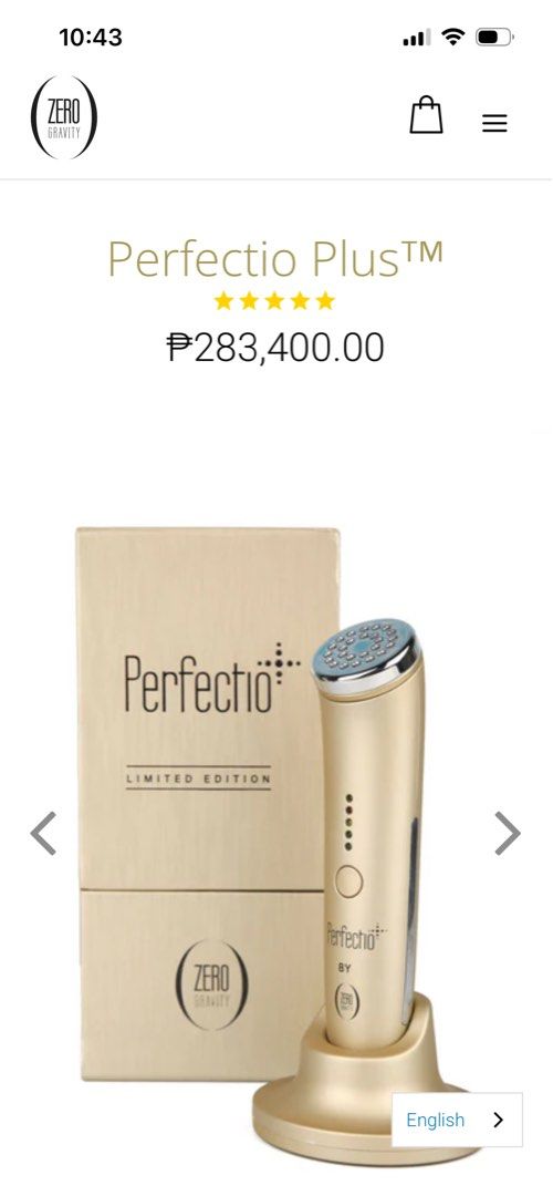 Zero Gravity Perfectio Plus Limited Edition Beauty Device (Category: Face Care) located in Taytay. Submitted by hannacruz20 (Listing ID 1454047533, Image 1). Description: - Limited Edition Gold Perfectio Plus Zero Gravity device - Includes device, charging base, and power adapter - Enhances your skincare routine - Comes with original packaging.