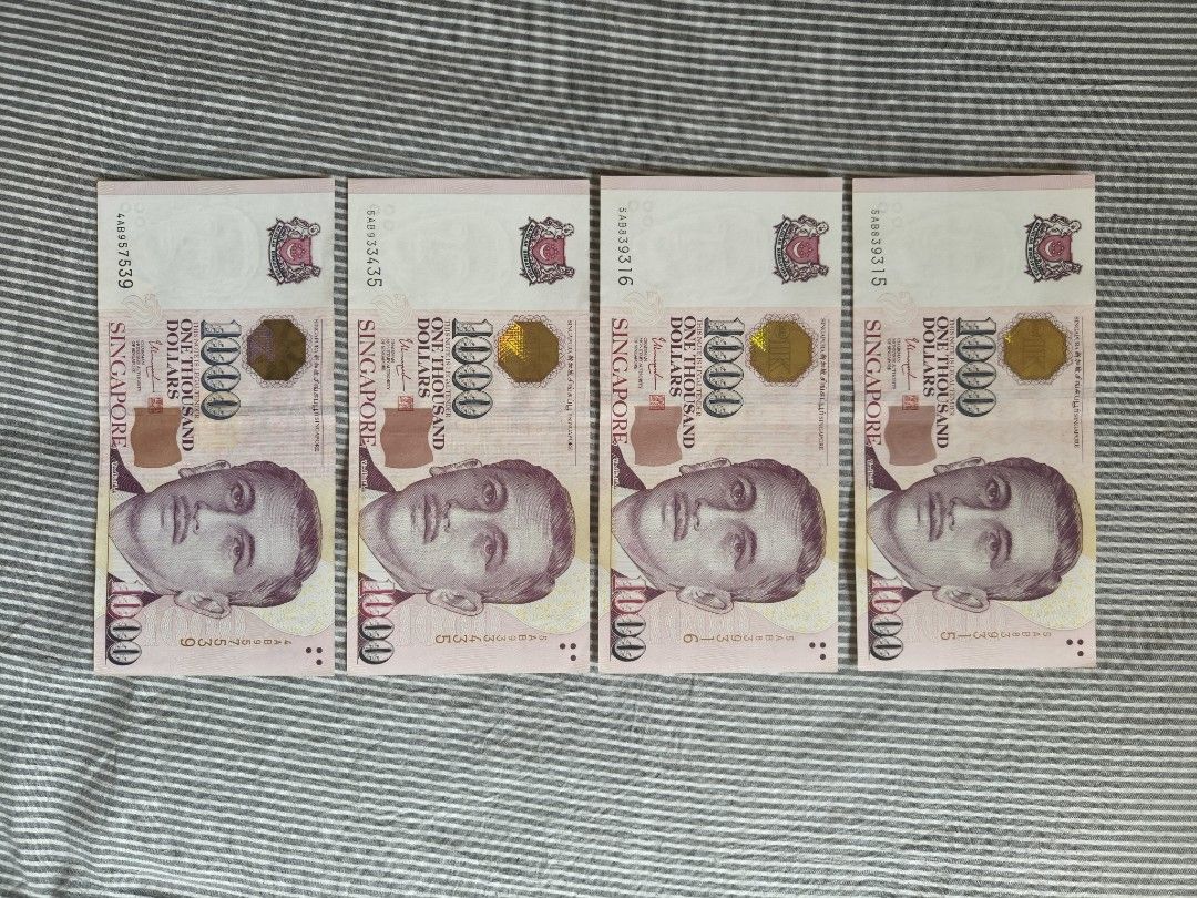 $1000 notes (Category: Currency) located in Singapore. Submitted by dream__catchers (Listing ID 1454229230, Image 1). Description: $1200 each 4 to let go price fixed, no negotiable thank you collection only near my convenience location .