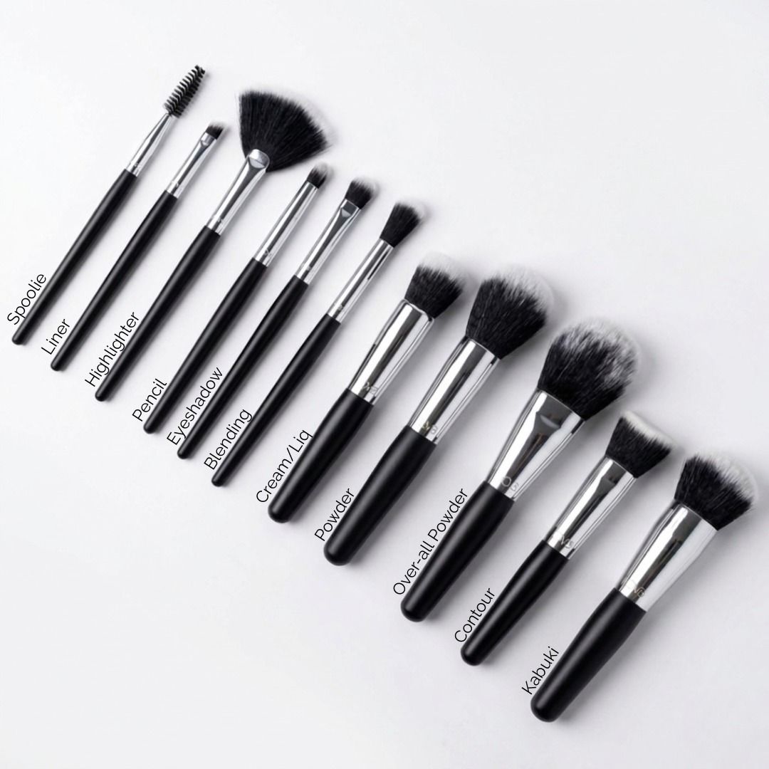 11PCS Black Beginner Makeup Brushes Travel Size (Category: Makeup) located in Marikina City. Submitted by craftedveganbrushes (Listing ID 1454216754, Image 1). Description: Hey B! Ready to give your makeup routine a different touch? The touch of makeup brushes! Well, you came to the right place. Beginner makeup brushes for the first timer. Browse through our profile for our line-up and feel free to get in touch with us ;* ABOUT THIS SET: - Comple