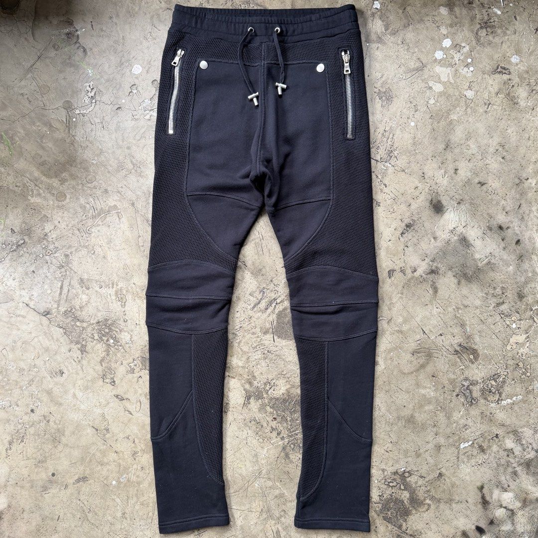 Balmain - Christophe Decarnin - Cotton Biker Pants (Category: Jeans) located in Cavite. Submitted by 4118.ph (Listing ID 1454306257, Image 1). Description: Small on tag fits 28-32 Excellent condition Waist 14.5” Length 39.5” Inseam 27” Leg opening 5.5”.