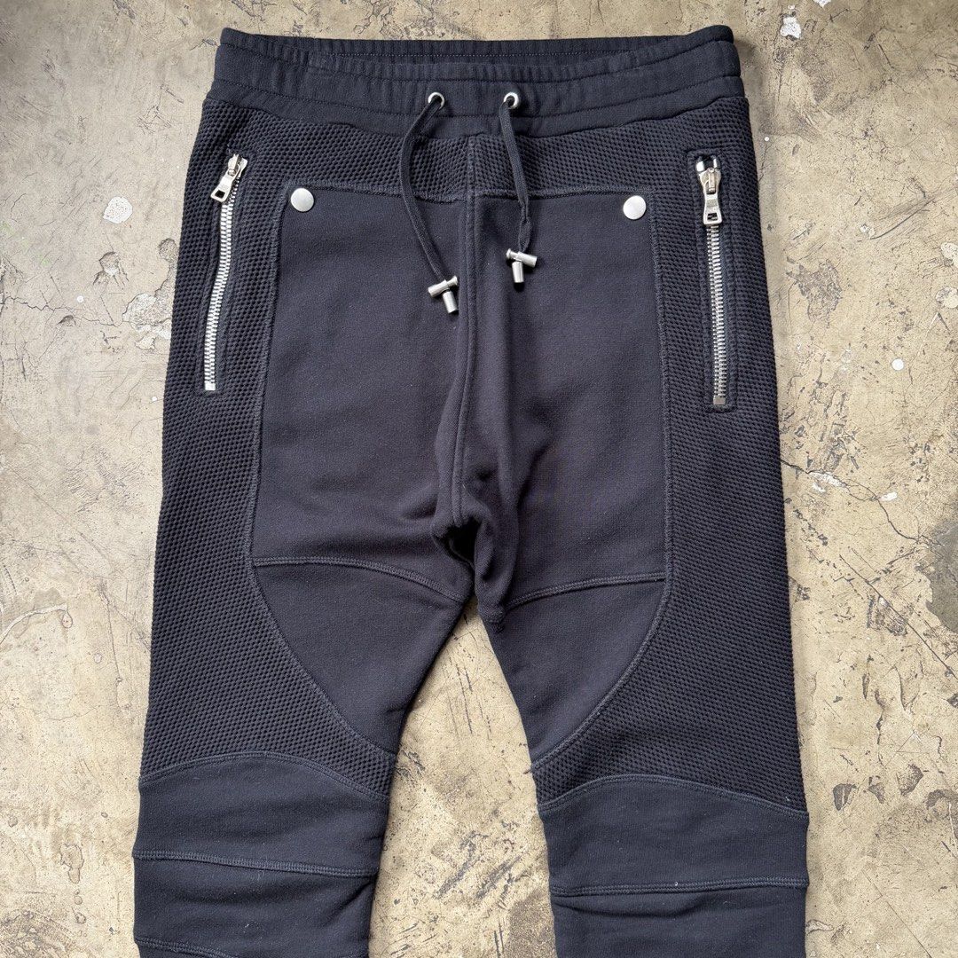Balmain - Christophe Decarnin - Cotton Biker Pants (Category: Jeans) located in Cavite. Submitted by 4118.ph (Listing ID 1454306257, Image 3). Description: Small on tag fits 28-32 Excellent condition Waist 14.5” Length 39.5” Inseam 27” Leg opening 5.5”.