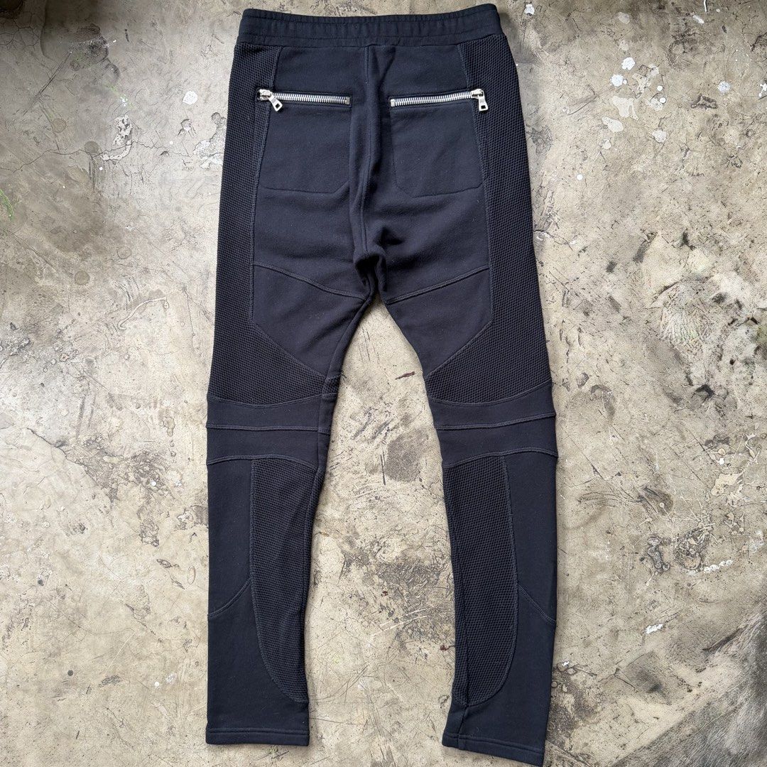 Balmain - Christophe Decarnin - Cotton Biker Pants (Category: Jeans) located in Cavite. Submitted by 4118.ph (Listing ID 1454306257, Image 2). Description: Small on tag fits 28-32 Excellent condition Waist 14.5” Length 39.5” Inseam 27” Leg opening 5.5”.