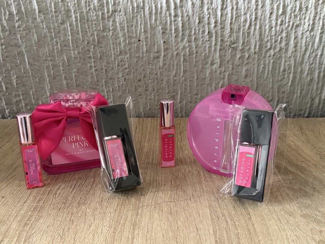 Bbw perfect pink and Benetton 10ml decant (Category: Fragrance & Deodorants) located in Pasig City. Submitted by jackie_ginger (Listing ID 1454224036, Image 1). Description: Onhand from original full bottle transfered to a smaller bottle by me Perfect pink 240 Benetton (smells like D&G light Blue) 160 .