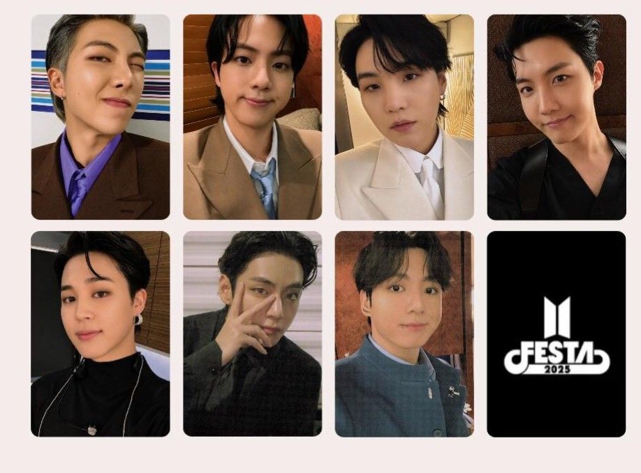 BTS FESTA 2025 OFFICIAL PHOTOCARDS SET (Category: K-Wave Merchandise) located in San Jose del Monte. Submitted by koollion (Listing ID 1454217439, Image 1). Description: - SET FOR ONLY ₱2,000 - NOT ONHAND YET - FESTA 2025 - OFFICIAL.