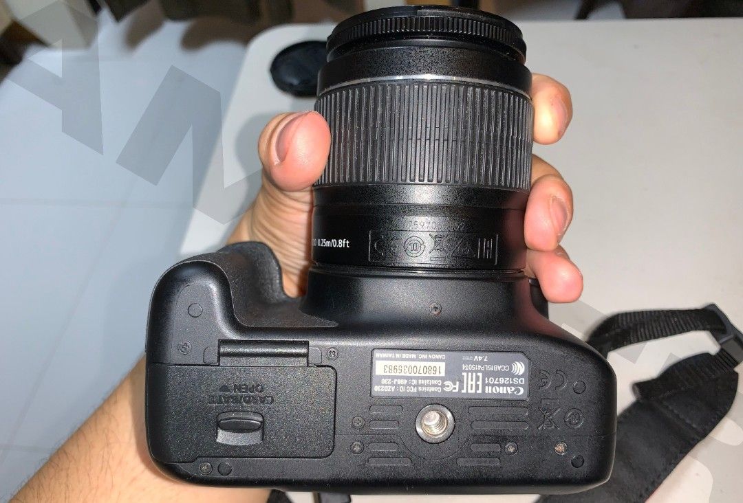 Canon EOS 3000D DSLR Camera with 18-55mm Lens (Category: Cameras) located in Manila. Submitted by amber.cam (Listing ID 1454330101, Image 3). Description: Canon EOS 3000D ‼️PRICE: 16,999 Php (NEGOTIABLE)‼️ Not often used, almost new INCLUSIONS: ~ Camera Body ~ Lens ~ Battery ~ Charger ~ 8GB SD Card ~ Bag ⚠️ISSUE:⚠️ WALA. All buttons working, functions and all, pero if you consider na issue yung walang cover na ports then yun lang. No downpayment 