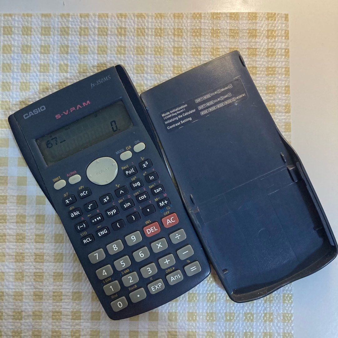 casio scientific calculator (Category: Office & Business Technology) located in Pasig City. Submitted by pollyyesterr (Listing ID 1454308455, Image 3). Description: - casio fx-991ES PLUS - casio fx-350MS ❌ SOLD works well, just has a lot of scratches two for only 900php each for 550 chat for inquiries !.