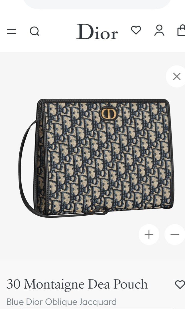 Dior 30 Montaigne Pouch Oblique 💯🇺🇸 (Category: Luxury Bags & Wallets) located in Angeles City. Submitted by beautyforkeeps (Listing ID 1454270082, Image 2). Description: Still Brand New and complete with box, paper bag and receipt. The 30 Montaigne Dea pouch is a timeless and sophisticated accessory. Crafted in blue Dior Oblique jacquard, it features a CD signature on the front. A spacious interior compartment can hold all the essentials, and 