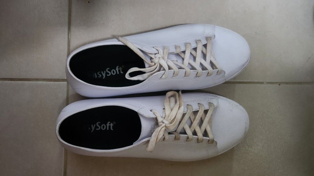 EasySoft White Sneakers & Parasian Black Shoes Bundle (Category: Flats & Sandals) located in Manila. Submitted by panccino (Listing ID 1454271353, Image 3). Description: black shoes EU41/UK 8/US 10 white EasySoft shoes a EU40/UK 7/US9 FOR TAKE ALL 700 TINGI- black shoes 450 white shoes 300 Kunin nyonna plss huhu can trade for make up related or cosplay/merchs MOP : Gcash MOD : J&T, Lalamove, can meet up if near Loc: Manila Taft.