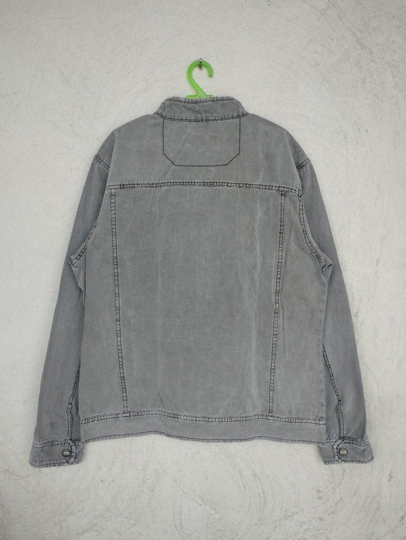 EGO. DNM Grey Washed Denim Jacket X-Large (Category: Coats, Jackets and Outerwear) located in Manila. Submitted by jmz_thrifted (Listing ID 1454320479, Image 2). Description: - Grey washed denim jacket - Brand: EGO.DNM - Size: X-Large (XL) - Classic trucker style - Button closure - Two chest pockets - Two side pockets - Snap button collar closure - Ideal for layering - Made with pride since 1985 EGO Denim Jacket Size XL On Tag Color Rate 9.5/10 G