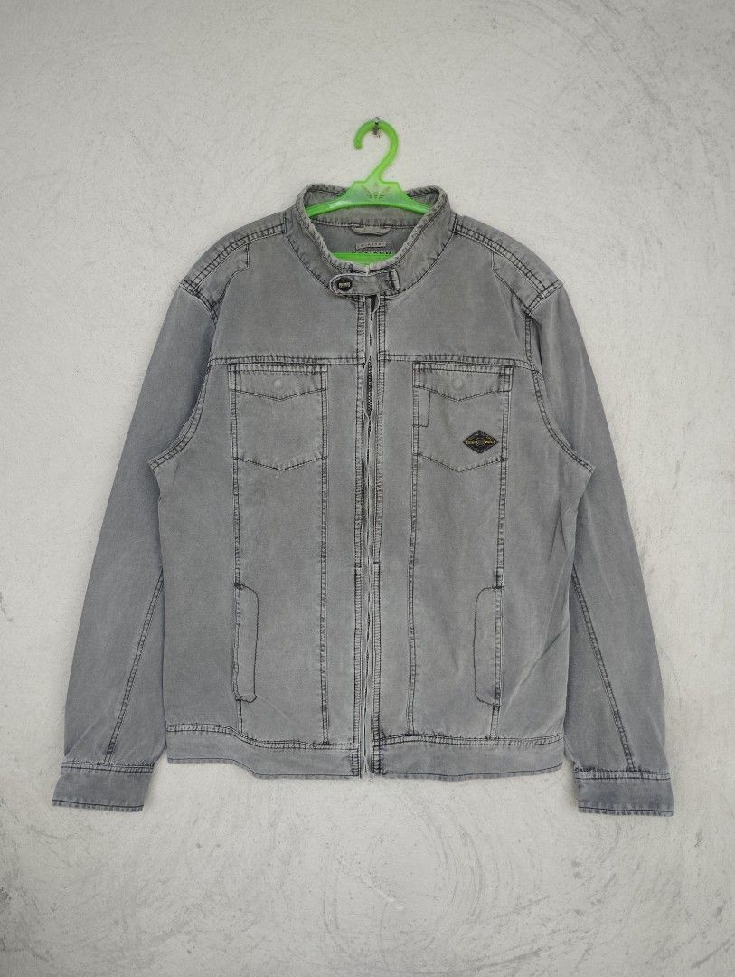 EGO. DNM Grey Washed Denim Jacket X-Large (Category: Coats, Jackets and Outerwear) located in Manila. Submitted by jmz_thrifted (Listing ID 1454320479, Image 1). Description: - Grey washed denim jacket - Brand: EGO.DNM - Size: X-Large (XL) - Classic trucker style - Button closure - Two chest pockets - Two side pockets - Snap button collar closure - Ideal for layering - Made with pride since 1985 EGO Denim Jacket Size XL On Tag Color Rate 9.5/10 G