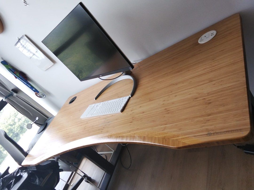 ErgoEdge Electric Standing Desk - Bamboo Top 150cm, Furniture & Home ...