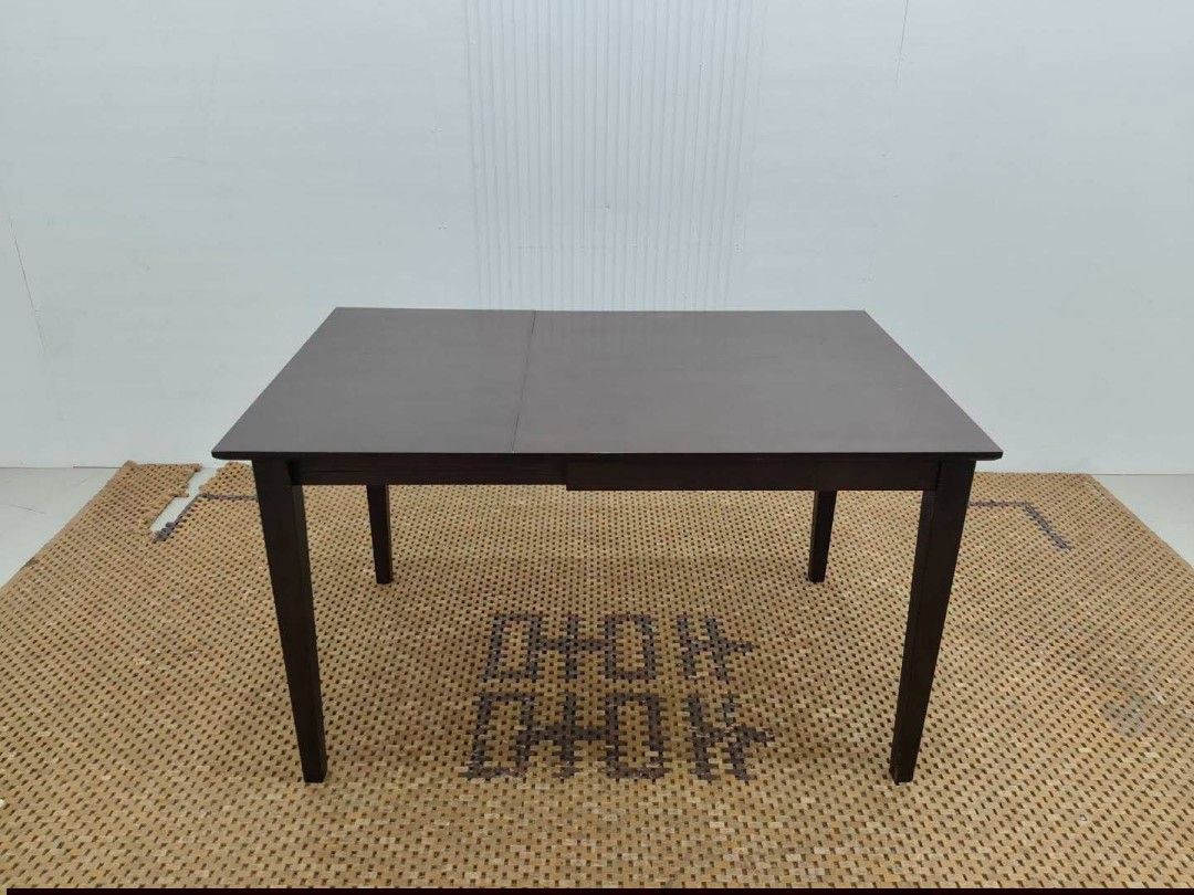 Expandable Table (Category: Tables & Sets) located in Meycauayan. Submitted by marygracecasimiro (Listing ID 1454248975, Image 1). Description: Expandable Wooden 2-4 Seater Dining Table Price: 10,500 L47/29.5 x W29.5 x H27.5 In good condition♥️.