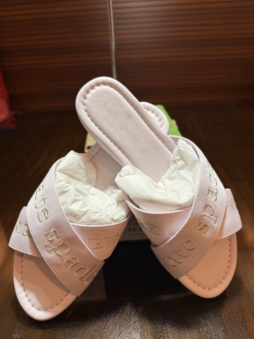 For Sale (Category: Flats & Sandals) located in Cabanatuan. Submitted by closet-loop (Listing ID 1454193039, Image 2). Description: K@te Spade Piper Slide Guaranteed Original ✔️ Brandnew Php 3,800 Size: 6.5 Color: Lavander .