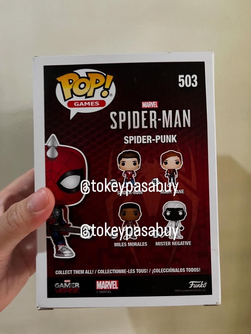 FUNKO POP SPIDERPUNK (Category: Designer & Blind Box Toys) located in Paranaque City. Submitted by tokeypasabuy (Listing ID 1454256326, Image 3). Description: ONHAND. CONDITION 9/10 *MINIMAL SCRATCHES/DENTS ON THE CARDBOARD DUE FROM DISPLAY I will send photos before shipping the items to ensure that the ITEMS are in excellent condition. I will do my best in securing the item. I will not be liable for any damages that may occur during shipping..
