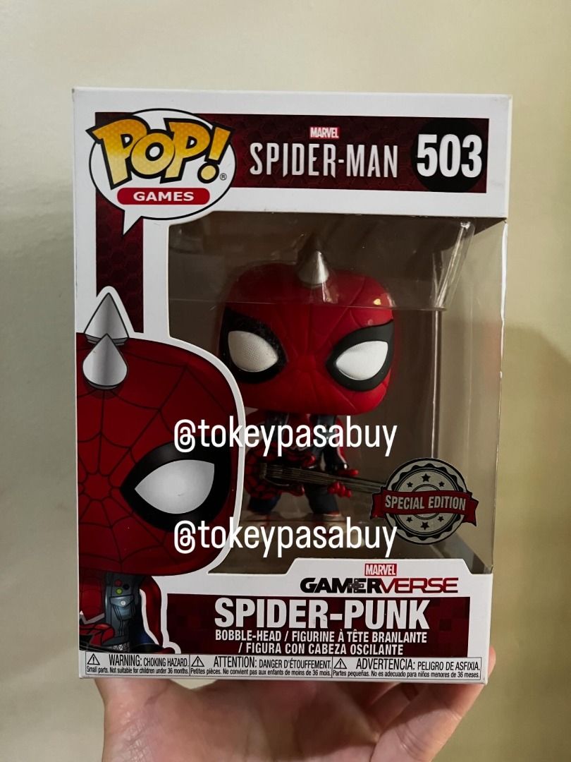 FUNKO POP SPIDERPUNK (Category: Designer & Blind Box Toys) located in Paranaque City. Submitted by tokeypasabuy (Listing ID 1454256326, Image 1). Description: ONHAND. CONDITION 9/10 *MINIMAL SCRATCHES/DENTS ON THE CARDBOARD DUE FROM DISPLAY I will send photos before shipping the items to ensure that the ITEMS are in excellent condition. I will do my best in securing the item. I will not be liable for any damages that may occur during shipping..