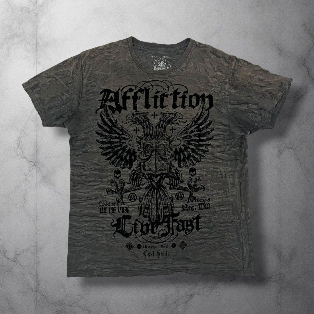 Grail Affliction Live Fast (Category: Tshirts & Polo Shirts ) located in Manila. Submitted by sourceph (Listing ID 1454314930, Image 2). Description: issue pinholes slightly nego.