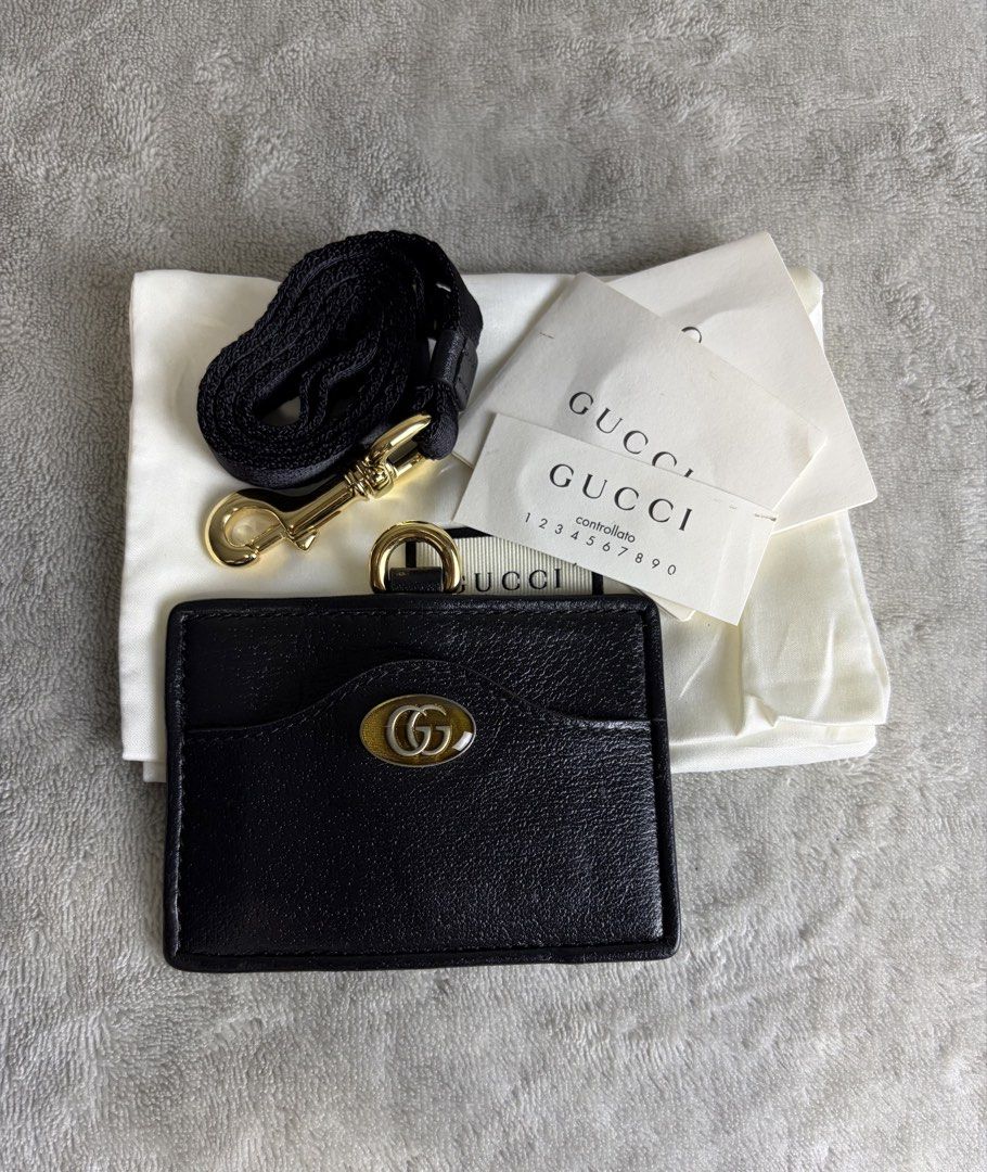 Gucci Marmont (Category: Luxury Bags & Wallets) located in Pasig City. Submitted by fjrd_relovedluxury28 (Listing ID 1454188114, Image 1). Description: ID/Cardholder Unused Original GG lanyard 17.5inches length Gold Hardware Dustbag, carecards.
