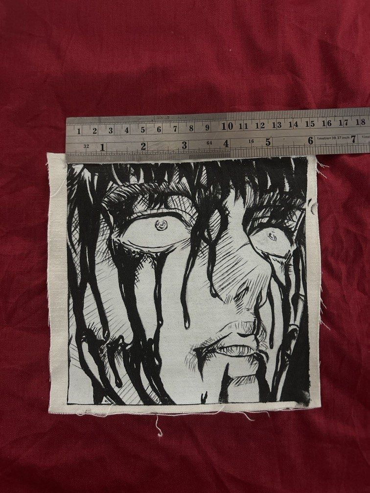 Hand painted facric patch featuring Guts from Berserk (Category: Art & Prints) located in Plaridel. Submitted by eraxer___x___xtain (Listing ID 1454221789, Image 2). Description: Medium we use is jacquard textile paint Custom Open!!!.