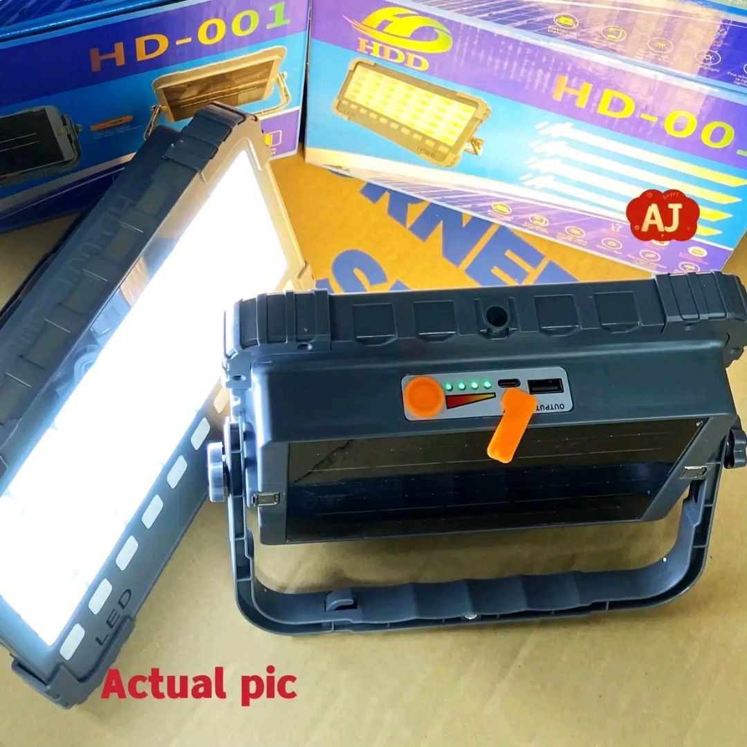 HDD HD-001 3000W LED Work Light Solar Charging (Category: Lighting) located in Manila. Submitted by marvieobordo (Listing ID 1454264788, Image 1). Description: - Super Bright 3000W LED Work Light (Model HD-001) - Dual Charging: Solar or USB - 5 Light Modes + Stepless Dimming - Built-in Power Bank to Charge Your Phone - IP66 Waterproof Rating - Ideal for Outdoor Work, Camping, and Emergencies.