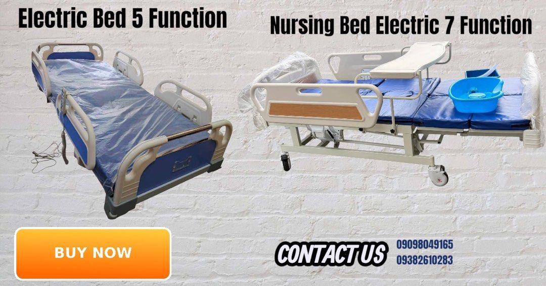 Hospital Bed Electric (Category: Medical Supplies & Tools) located in Quezon City. Submitted by indaytals (Listing ID 1454249797, Image 1). Description: Brandnew Pick up Deliver COD Gcash Or Bank upon deliver All Items Medical Supplies are Available Onhand We Ship Nationwide ✈️ Same day Delivery thru lalamove🚚 DM us for inquiries/orders Tell no. 7148 8527.