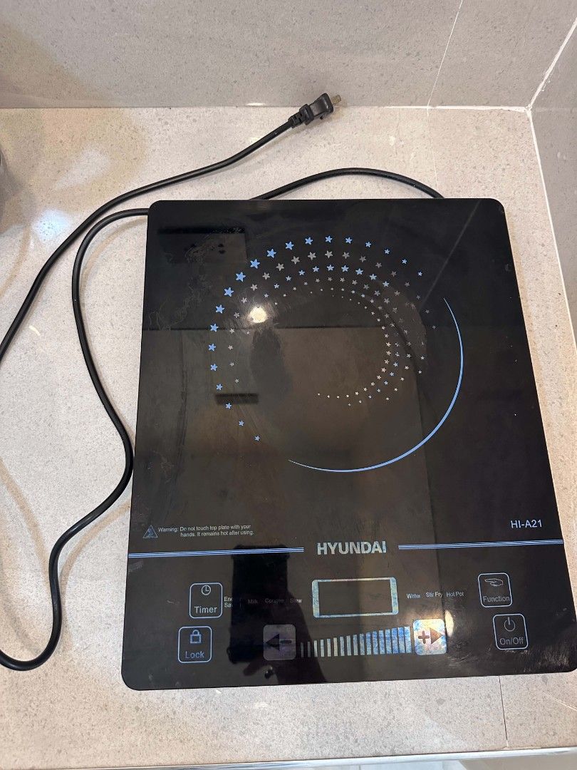 Hyundai HI-A21 Induction Cooker (Category: Cookers) located in Manila. Submitted by duuuna (Listing ID 1454309581, Image 2). Description: - Hyundai -A21 Induction Cooker - Built-in Timer and Lock Function - Multiple Cooking Modes: Water, Stir Fry, Hot Pot - Easy-to-use Controls with Adjustable Power Levels - Ideal for Quick and Convenient Meals - RFS: Upgraded to a 2-cooker built-in induction hob -MOP: gcash or maya -delivery: can be via meetup (