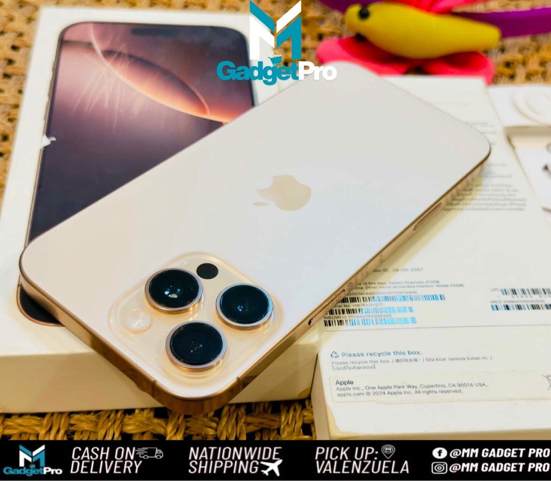 iPhone 16 Promax 512gb Desert Titanium FU NTC (Category: iPhone 16 Series) located in Valenzuela. Submitted by mmercado123 (Listing ID 1454257619, Image 3). Description: 🔥iPhone 16 ProMax • 512gb Desert Titanium🔥 • NTC Approved • FU / Openline Any sim pwede • Condition - Good as new (makinis) — No dents 🔋 89% Battery health ⚙️ All original parts — No history of repair 📦 Complete Package ✅ Unlimited check and reset bago bayaran 📍 Location : V