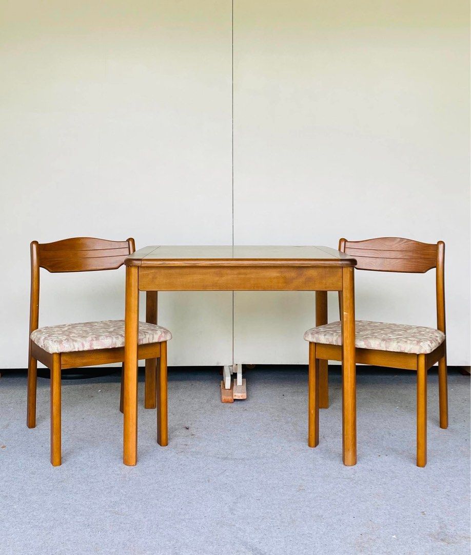“JAPAN SURPLUS” 2-SEATER DINING SET (Category: Tables & Sets) located in Bulacan. Submitted by monmon555 (Listing ID 1454347773, Image 1). Description: “JAPAN SURPLUS” 2-SEATER DINING SET SIZE: 32L” x 27.5W” x 28H” inches 18L” x 18W” x 16Sh” x 29H” inches (AS-IS ITEM) IN GOOD CONDITION.