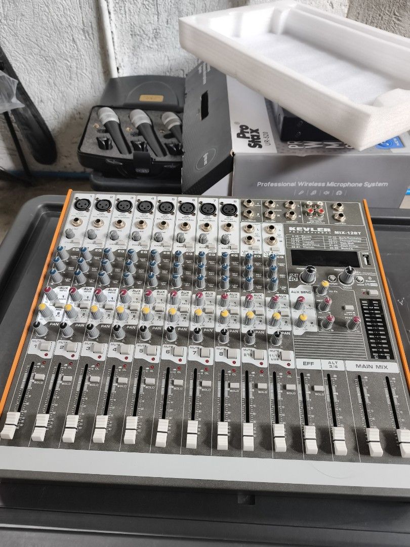 KEVLER MXBT12 Audio Mixer (Category: Other Audio Equipment) located in Quezon City. Submitted by darkillumi96099 (Listing ID 1454237240, Image 2). Description: - 12 Channels with EQ and Built-in Effects - Ideal for Live Sound or Studio Recording - All Faders and Knobs Intact - Tested and Fully Functional - Ready for Your Next Gig or Session pick up only commonwealth area.