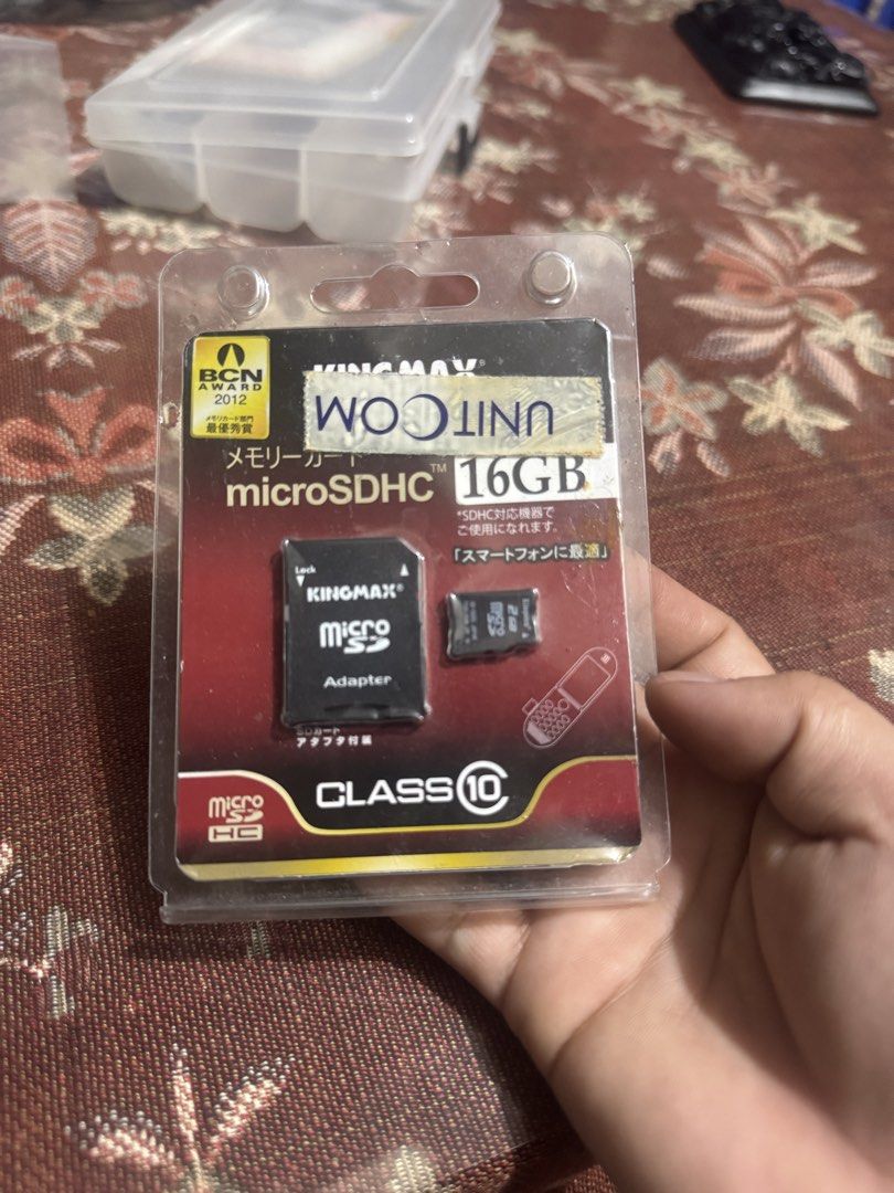 Kingmax 16GB microSDHC Card Class 10 with Adapter (Category: Memory & SD Cards) located in Cainta. Submitted by danica010314 (Listing ID 1454319295, Image 1). Description: - Kingmax 16GB microSDHC Card - Class 10 speed - Includes SD adapter - Ideal for smartphones and other SDHC compatible devices - Award-winning memory card (2012) - Brand new, sealed in original packaging.