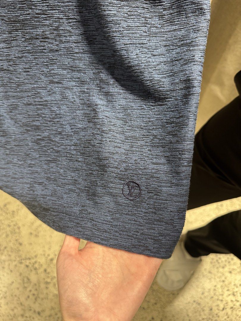 Louis Vuitton Monogram Polo Shirt - Blue (Category: Luxury Apparel) located in Manila. Submitted by rb.declutters (Listing ID 1454346510, Image 3). Description: - Blue Louis Vuitton polo shirt - Textured fabric - Black collar - Small embroidered LV logo on hem - Made in Italy - Size: L.