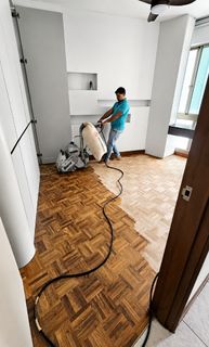 Parquet Flop Polish / Decking Installation / Marble Floor Polish / Vinyl Installation.  Collection item 1