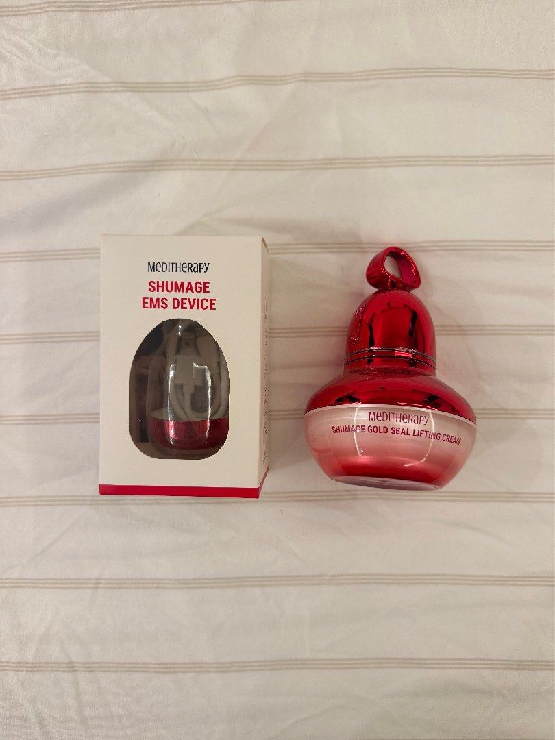 Meditherapy Shumage EMS Device and Cream (Category: Face Care) located in Manila. Submitted by skincarediaries (Listing ID 1454271446, Image 1). Description: Used 3x! Expiry of cream is Nov 2026, the device has a charger cord included.